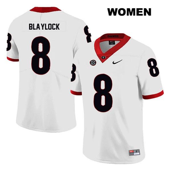 Georgia Bulldogs Women's Dominick Blaylock #8 NCAA Legend Authentic White Nike Stitched College Football Jersey XXW5756GJ